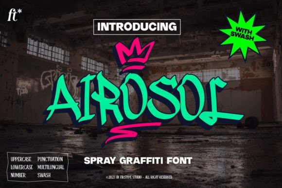 Airosol Spray Graffiti: A Bold, Character-Driven Font for Creative Professionals