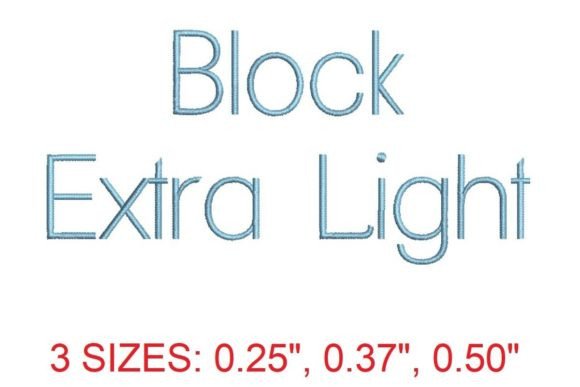 Block Extra Light Embroidery Font
