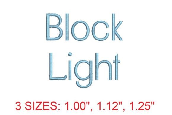 Block Light Embroidery Font