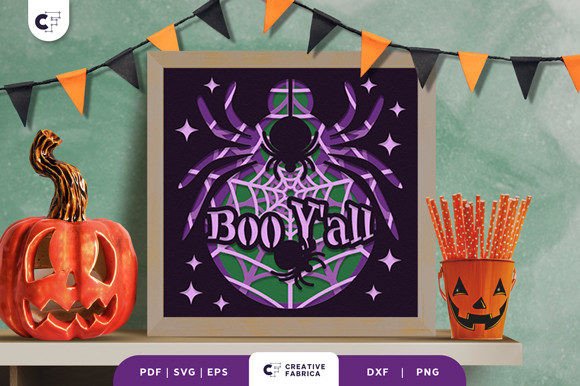 Boo Y All Spider Web 3D Shadow Box SVG: A Halloween Workflow Essential