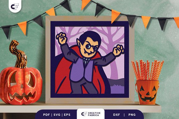 Cute Vampire 3D Light Box SVG: A Spooky Twist on Creative Crafting