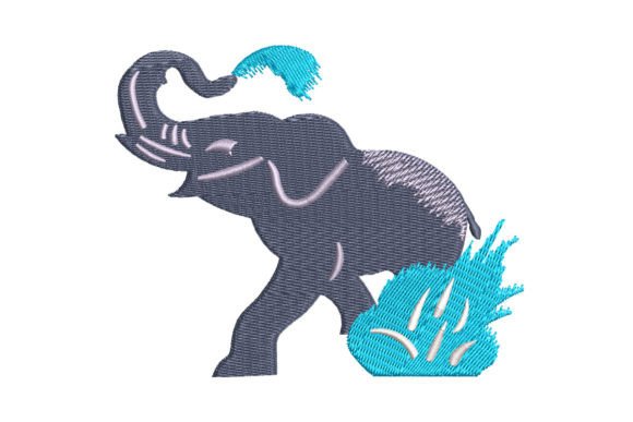 Elephant in Water: A Stunning Embroidery Design for Every Project