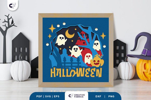 Ghost 3D Shadow Box Paper Cut SVG