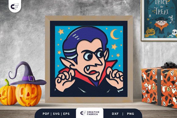Halloween Cute Vampire 3D Light Box: A Spooky but Sweet Decoration for All Ages