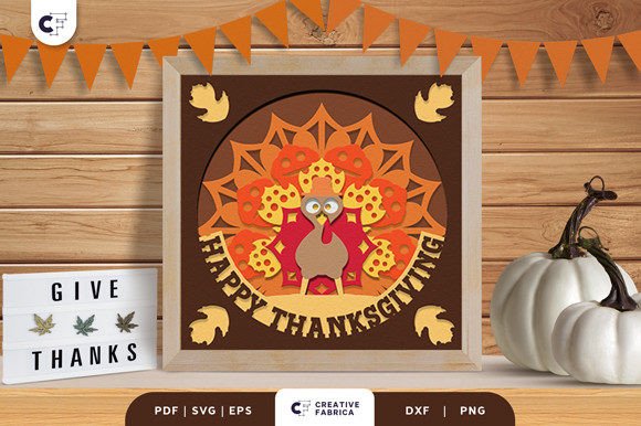 Happy Thanksgiving Turkey 3D SVG