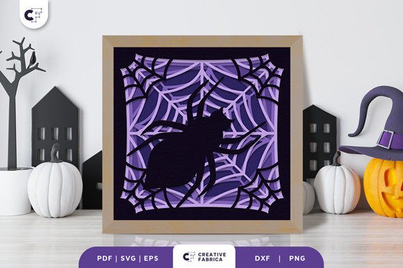 Spider Web 3D Shadow Box SVG: A Halloween Decoration That Stands Out