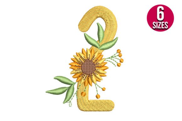 Sunflower Alphabet Number Two: A Creative Touch for Embroidery Enthusiasts